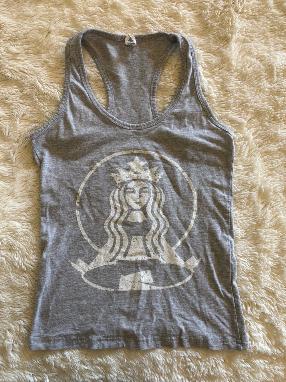Starbucks Yoga Gray Racerback Tank Top, Small